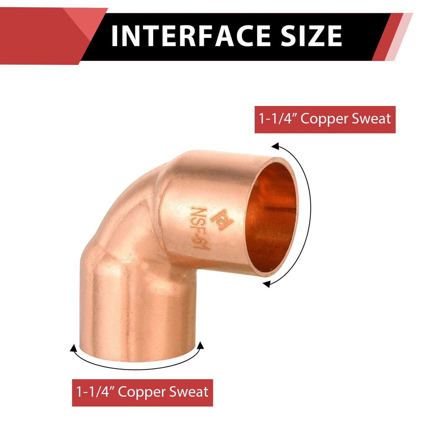 30 Pcs 1-1/4" 90º Short Radius Copper Elbow at Wholesale Price