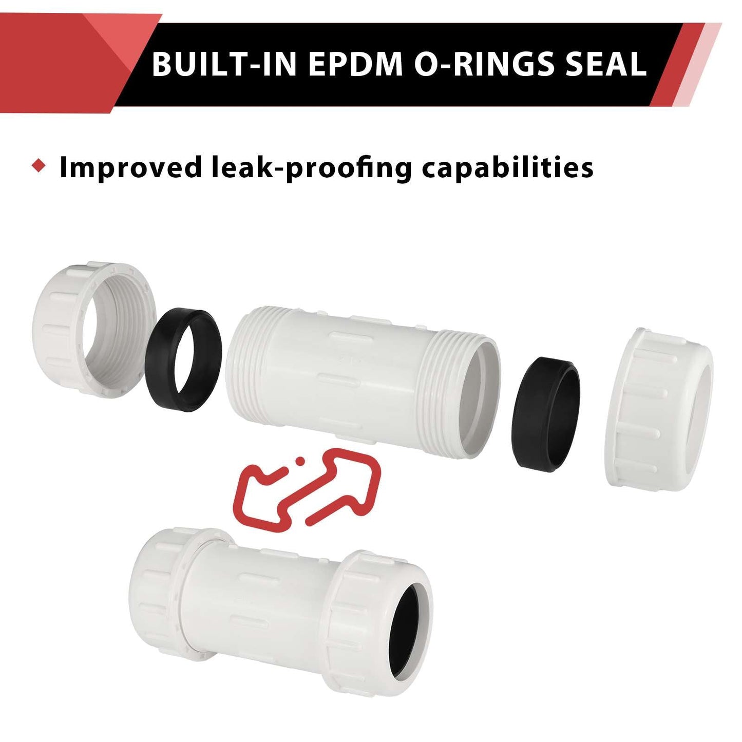 10 Pcs 1" PVC Compression Coupling