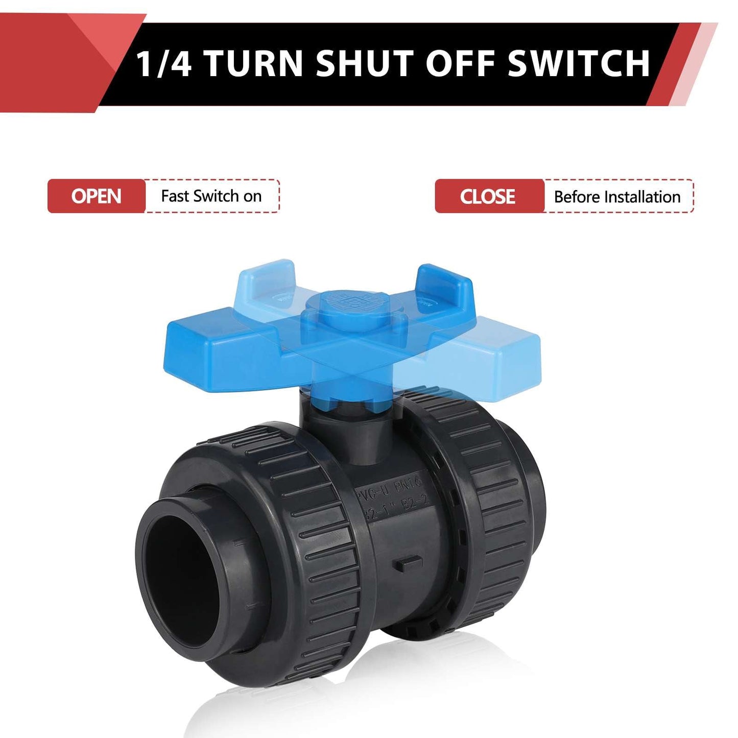 10 Pcs 1" PVC True Union Ball Valve SCH 40/80
