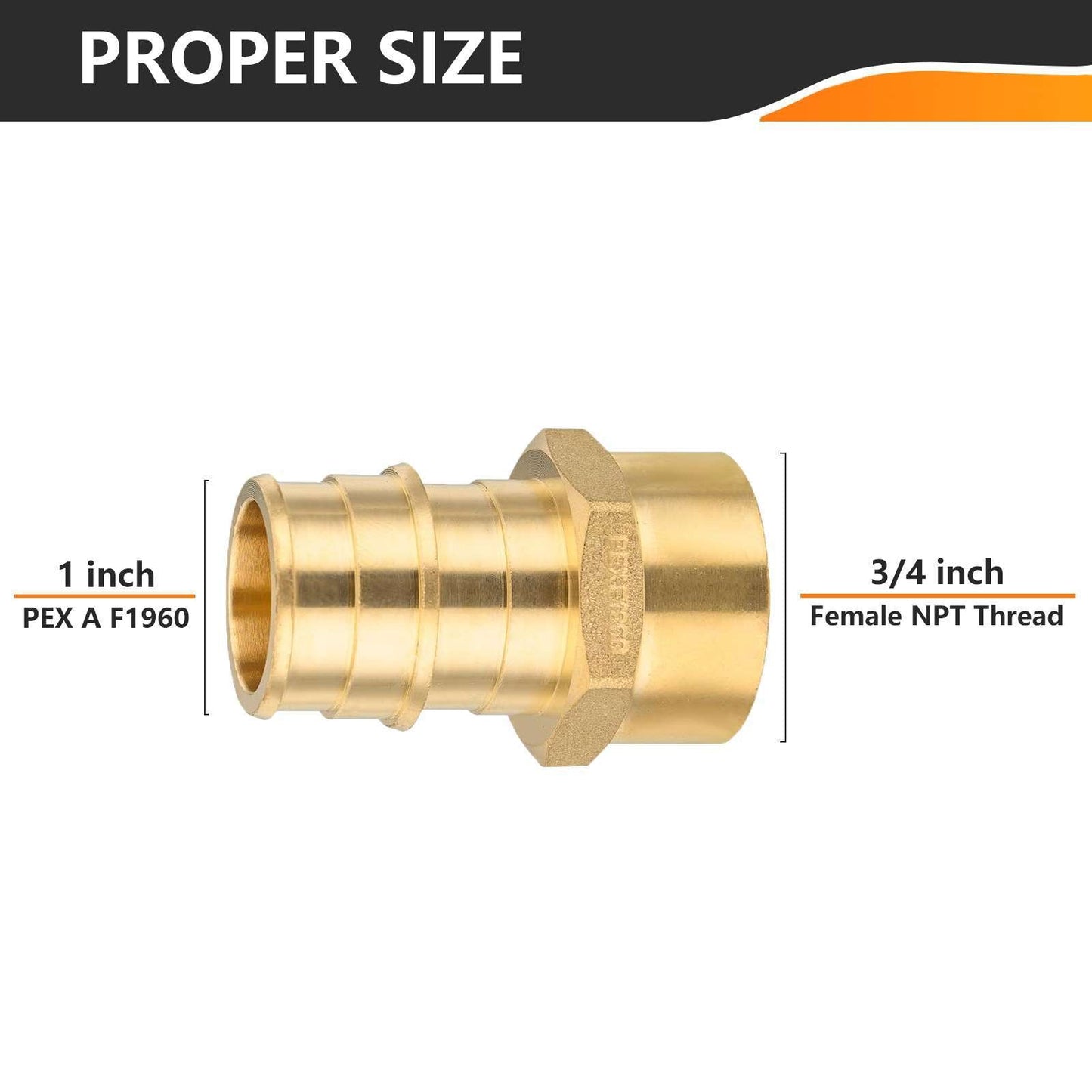 PEX A Expansion 1" PEX x 3/4" Female Threaded F1960 Adapter (Lead Free)