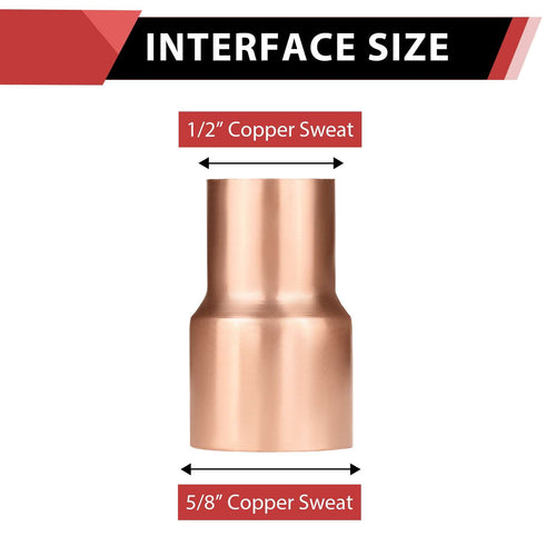 5/8" x 1/2" Copper Coupling Plumbingsell