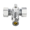 10 Pcs 5/8" OD Compr. x 5/8" OD Compr. x 3/8" OD Compr. Tee Stop Valve, 1/4 Turn (Lead Free) Plumbingsell