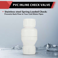 10 Pcs 1-1/4" PVC In-Line Check Valve