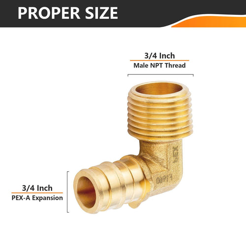 PEX A Expansion 3/4" PEX x 3/4" Male NPT Elbow (Lead Free) Plumbingsell