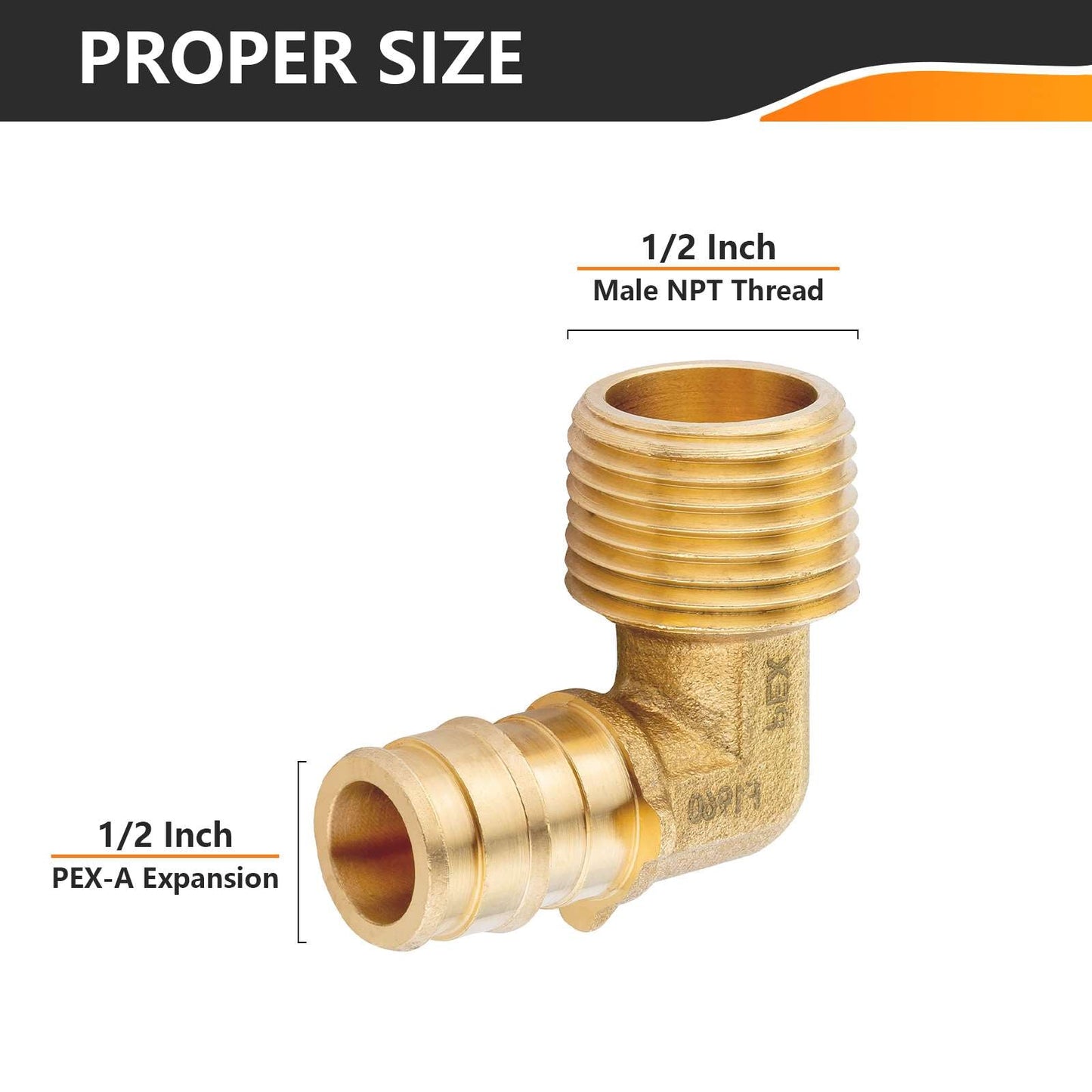 PEX A Expansion 1/2" PEX x 1/2" Male NPT Elbow (Lead Free)