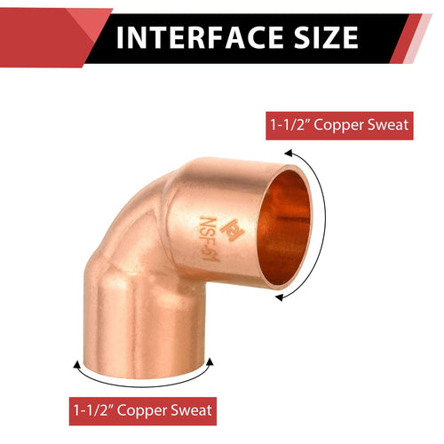 1-1/2" 90º Short Radius Copper Elbow Plumbingsell