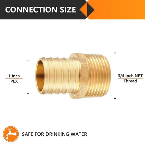 PEX-B Crimp 1" PEX x 3/4" Male Threaded Adapter (Lead Free) Plumbingsell
