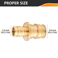 PEX A Expansion 1/2" PEX x 3/4" PEX Expansion Reducing Coupling (Lead Free) Plumbingsell