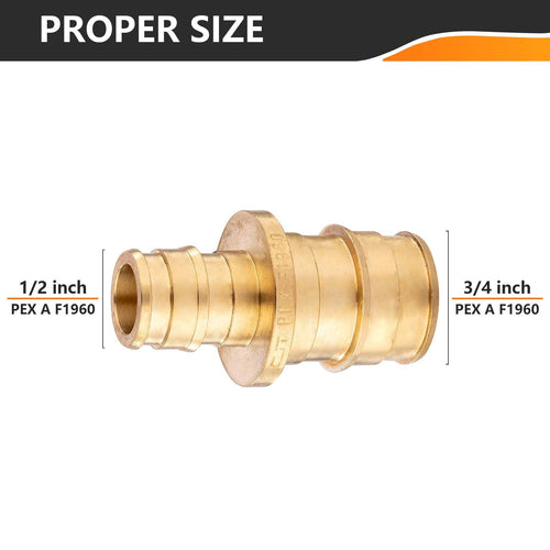 PEX A Expansion 1/2" PEX x 3/4" PEX Expansion Reducing Coupling (Lead Free) Plumbingsell