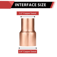 30 Pcs 3/4" x 1/2" Reducing Copper Coupling at Wholesale Price