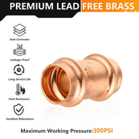 3/4" Press Copper Coupling w/Stop (Lead Free) Plumbingsell