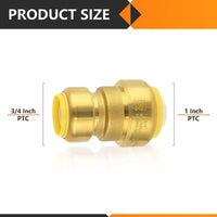 1" x 3/4" Push Fit Coupling