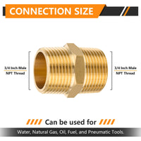 3/4" Male NPT Brass Hex Connector