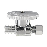 1/2" PEX Crimp x 1/4" OD Compr. Straight Stop Valve, 1/4 Turn (Lead Free) Plumbingsell