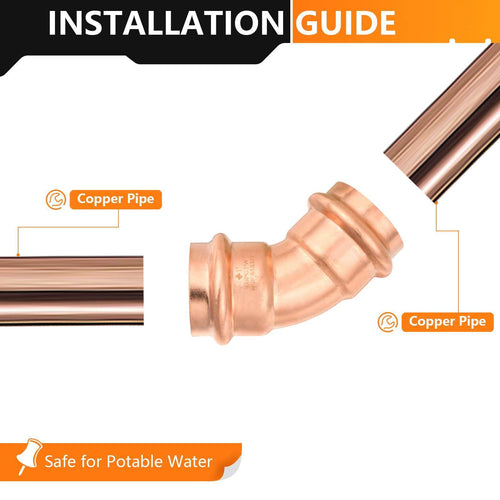 1" Press Copper 45° Elbow (Lead Free) Plumbingsell