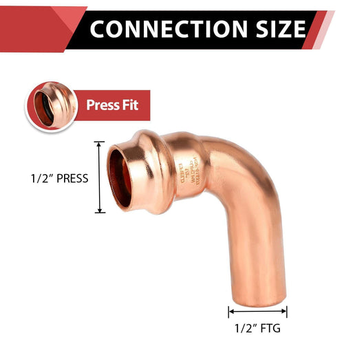 1/2" Press Copper Street Elbow (Lead Free) Plumbingsell