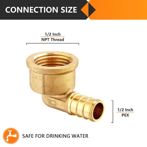 30 Pcs PEX-B Crimp 1/2" PEX x 1/2" Female Threaded Elbow (Lead Free) Plumbingsell