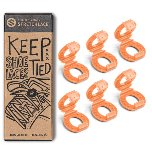 Orange Knot Bow Clip Shoelace Accessory The Original Stretchlace