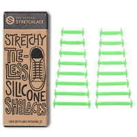 Green Stretchy Tieless Silicone Elastic Shoelaces | 16 Straps The Original Stretchlace