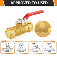 1/2" Push Fit Ball Valve, Red (Lead Free) Plumbingsell