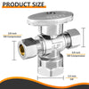 10 Pcs 1/2" FIP x 3/8" OD Compr. x 3/8" OD Compr. Dual Angle Stop Valve, 1/4 Turn (Lead Free) Plumbingsell