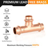 Pro 10 Pack 1/2" Press Copper Tee
