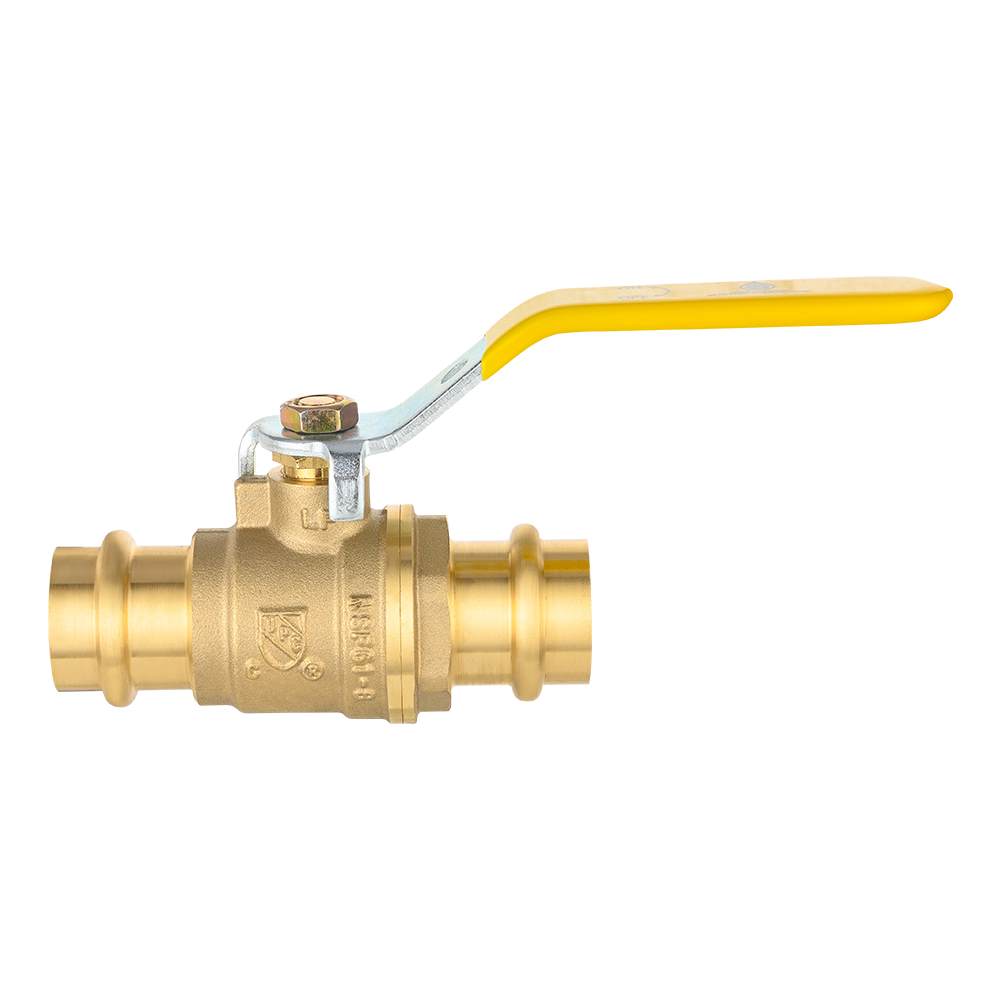 3/4" Press Ball Valve with EPDM O Ring, Yellow (Lead Free)