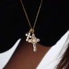 Byzantine Double Crosses Pendant Necklace