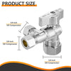 10 Pcs 1/2" NOM (5/8" OD) Inlet x 3/8" OD Outlet x 3/8" OD Outlet Split Angle Stop Valve, 1/4 Turn (Lead Free) Plumbingsell