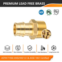 PEX A Full Flow Expansion Adapter 1/2" PEX x 1/2" Male Threaded F1960 Adapter (Lead Free) Plumbingsell