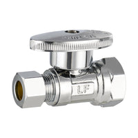 10 Pcs 1/2" FIP x 3/8" OD Compr. Straight Stop Valve, 1/4 Turn (Lead Free) Plumbingsell