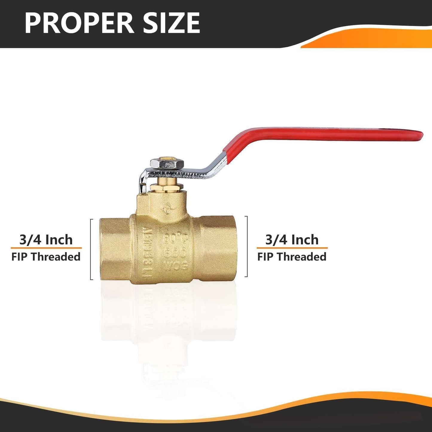 10 Pcs 3/4" FNPT Ball Valve, Red (Lead Free)