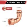 1/2" Copper Press Female Elbow (Lead Free)