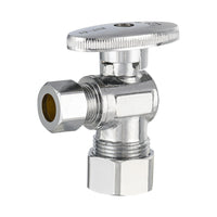 10 Pcs 1/2" Nominal (5/8" OD) Compr. x 3/8" OD Compr. Angle Stop Valve, 1/4 Turn (Lead Free) Plumbingsell