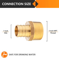 PEX-B Crimp 1" PEX x 1" NPT Male Threaded Adapter (Lead Free) Plumbingsell