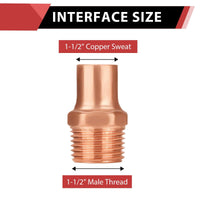 1-1/2" C X MNPT Copper Male Adapter Plumbingsell