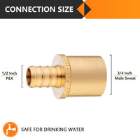 PEX-B Crimp 1/2" PEX x 3/4" Male Copper Sweat Adapter (Lead Free) Plumbingsell