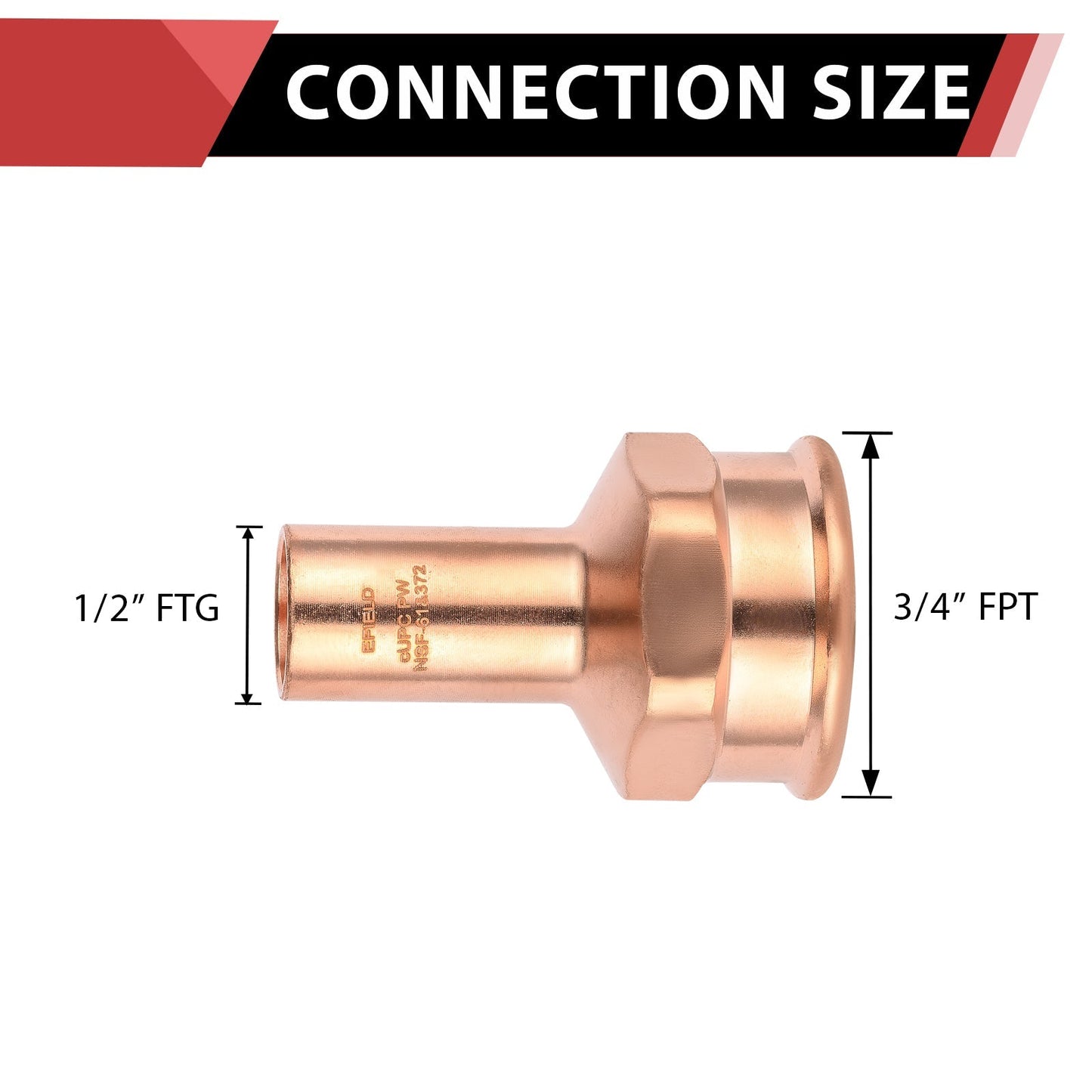 30 Pcs 1/2" FTG Press x 3/4" Female Threaded Street Copper Adapter (Lead Free)
