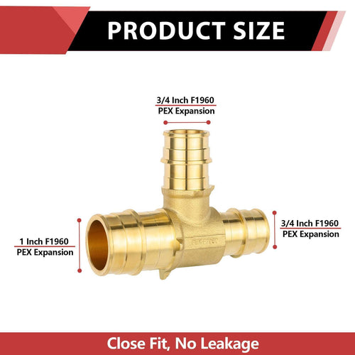 PEX A Expansion 1" X 3/4" X 3/4" PEX Expansion Reducing Tee (Lead Free) Plumbingsell