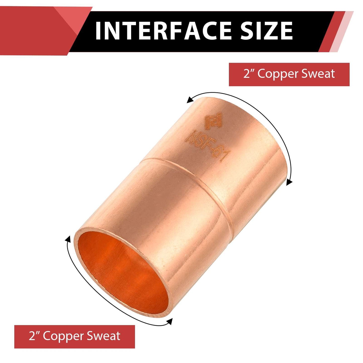 30 Pcs 2" Copper Coupling With Rolled Stop at Wholesale Price