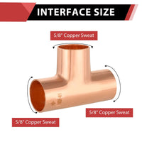 5/8" X 5/8" X 5/8" Copper Tee Plumbingsell