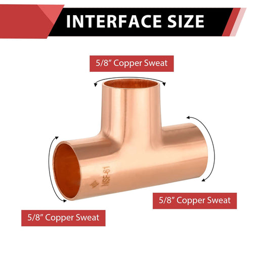 5/8" X 5/8" X 5/8" Copper Tee Plumbingsell