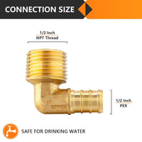 PEX-B Crimp 1/2" PEX x 1/2" Male Threaded Elbow (Lead Free) Plumbingsell