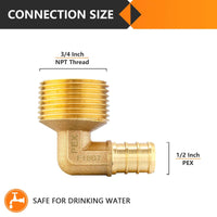 PEX-B Crimp 1/2" PEX x 3/4" Male Threaded Elbow (Lead Free) Plumbingsell