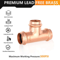 1" Press Copper Tee (Lead Free) Plumbingsell
