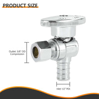 10 Pcs 1/2" PEX Crimp x 3/8" OD Compr. Angle Stop Valve, 1/4 Turn (Lead Free) Plumbingsell
