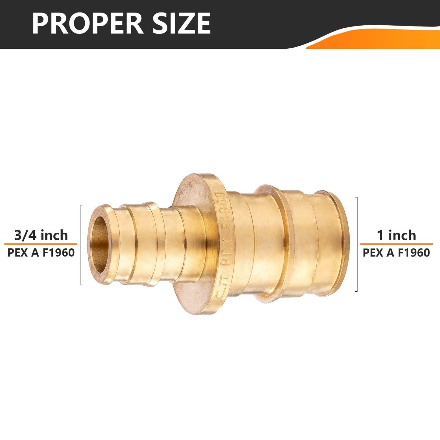 30 Pcs PEX A Expansion 1" PEX x 3/4" PEX Expansion Reducing Coupling Wholesale