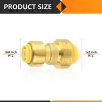 1/2" x 3/8" Push Fit Coupling