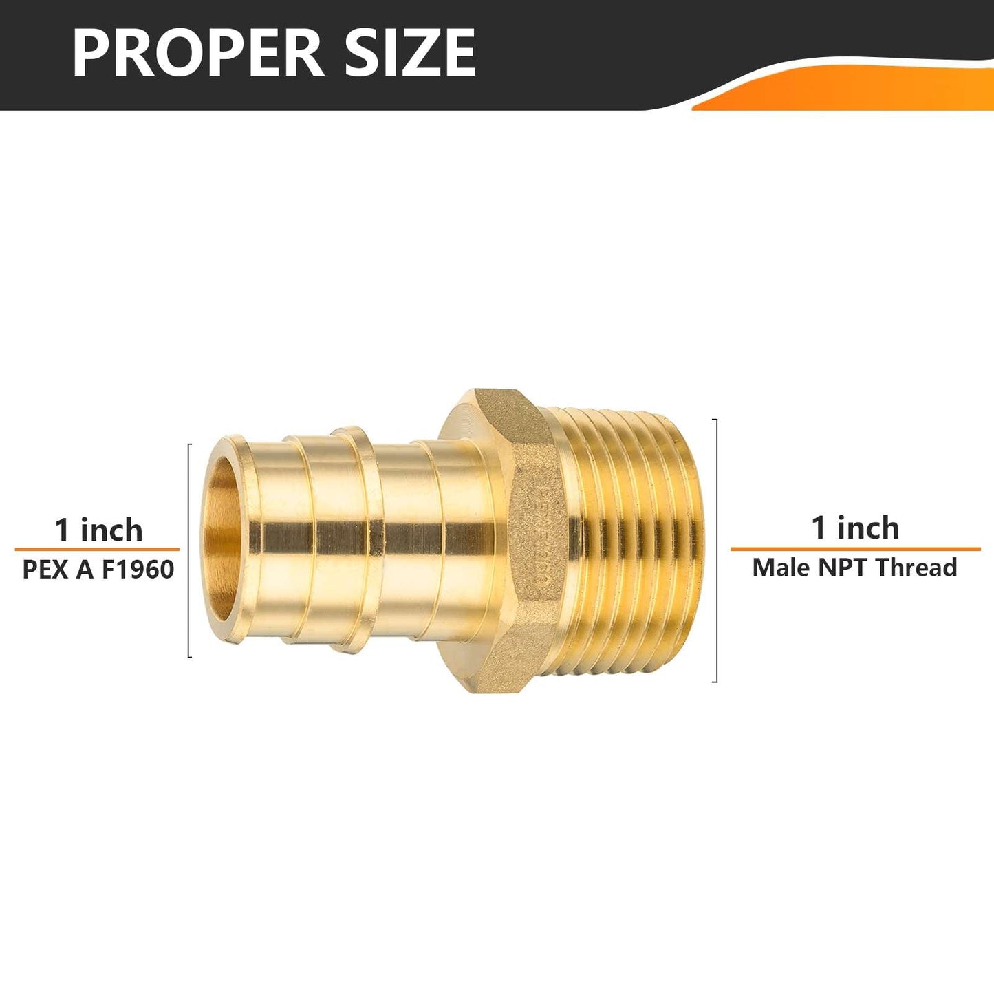 PEX A Full Flow Expansion Adapter 1" PEX x 1" Male Threaded F1960 Adapter (Lead Free)
