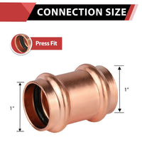 1" Press Copper Coupling NO Stop (Lead Free) Plumbingsell